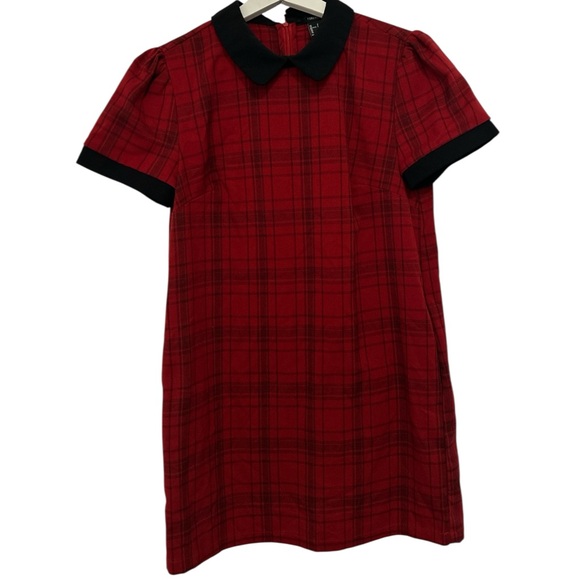Old Navy Dresses & Skirts - Old Navy Size Small Red Plaid Dress with Black Collar